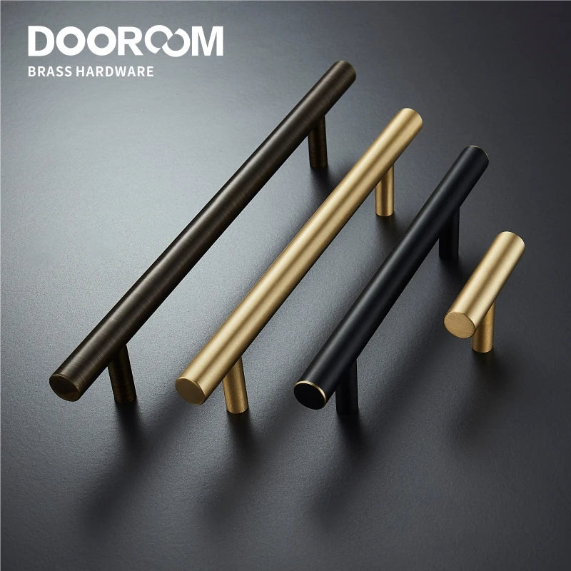 Yu'An Brass Furniture Handles Nordic Modern Pastoral Wardrobe Dresser Cupboard Drawer Cylinder Black/Gold Pulls Knobs