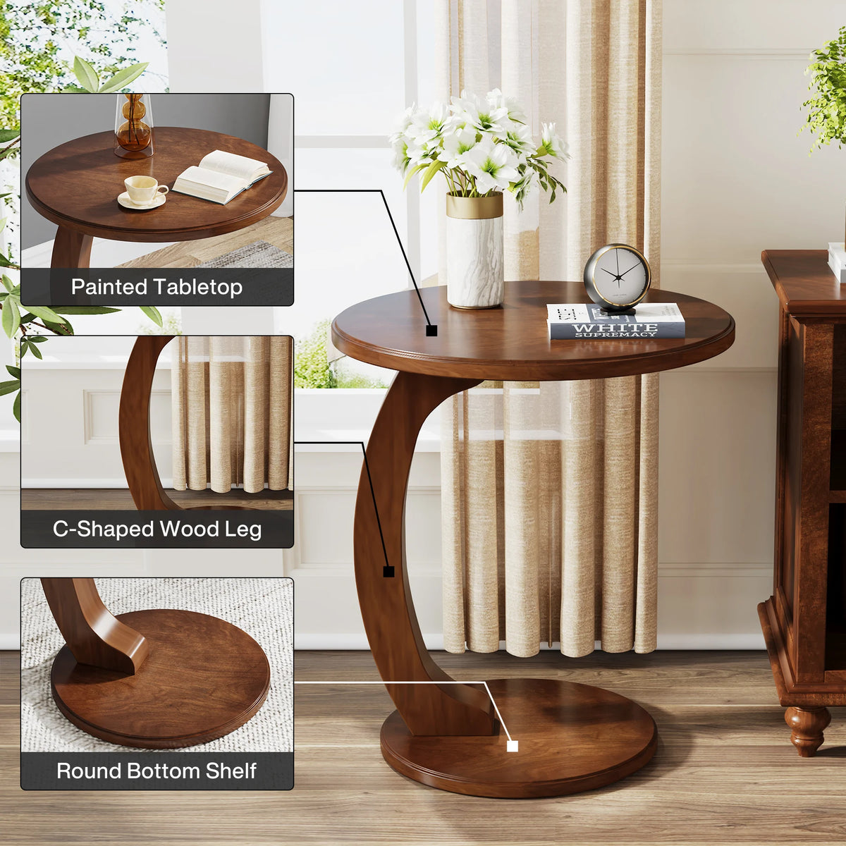 The Astoria Walnut C-Table