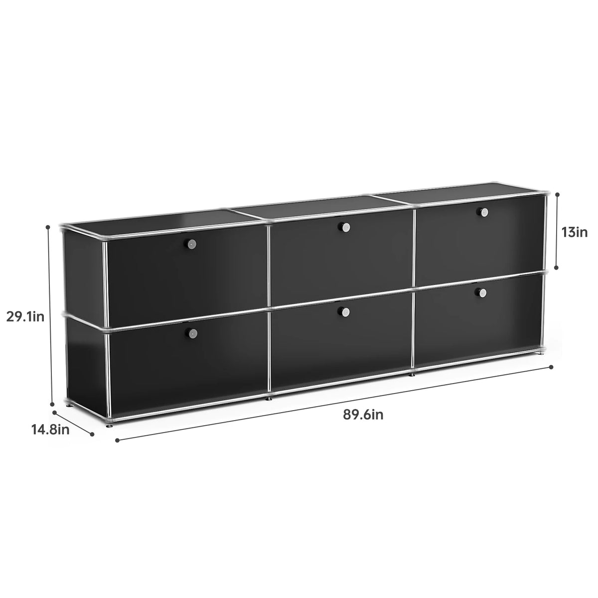 Modern Modular Metal Storage Cabinet Freestanding Sideboard Display Organizer for Living Room Bedroom Entryway Home Furniture