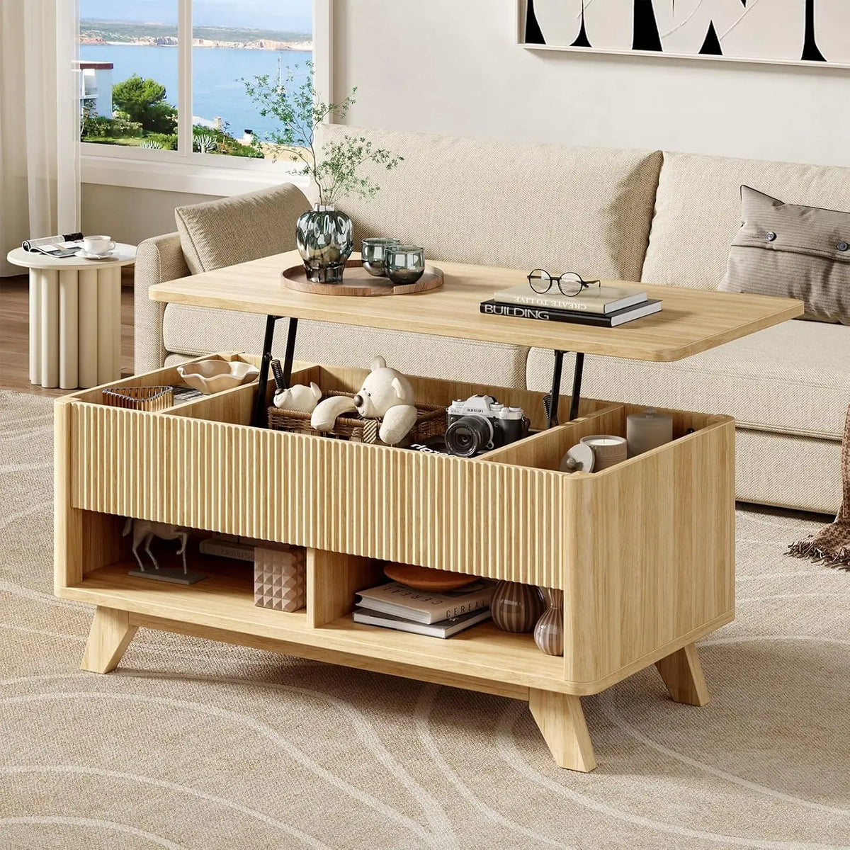 The Astoria Fluted Walnut Coffee Table