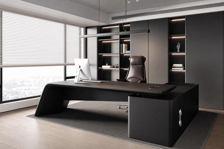 The Executive Ebony & Brass Desk