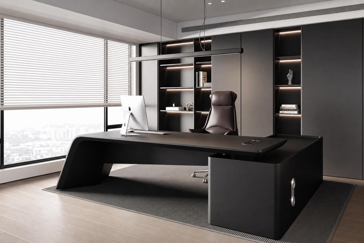 The Executive Ebony & Brass Desk