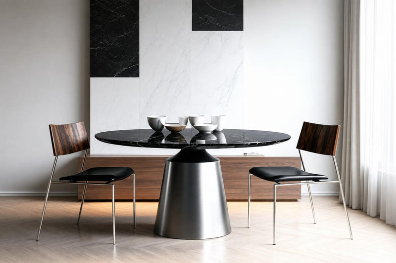 The Fontaine Teak & Steel Outdoor Dining Set