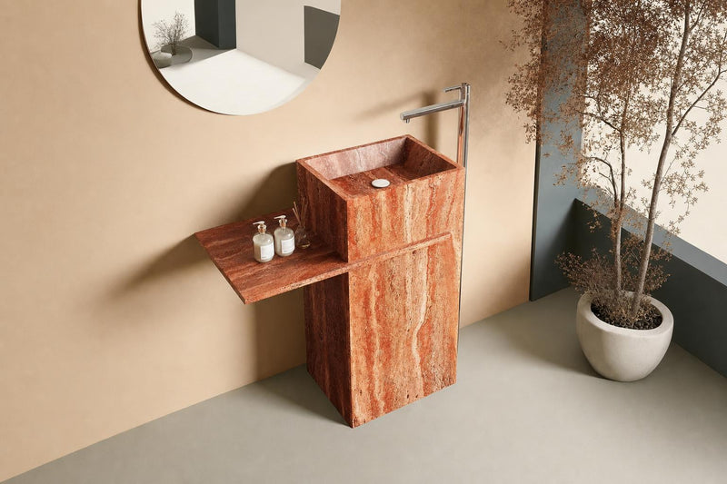 The Dresden Red Travertine Vanity
